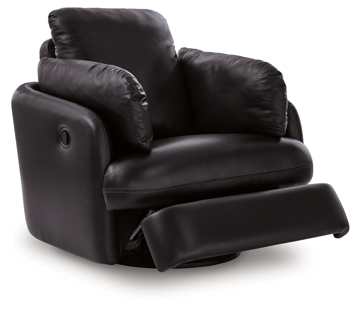 Modmax II Black Leather Swivel Glider Recliner
