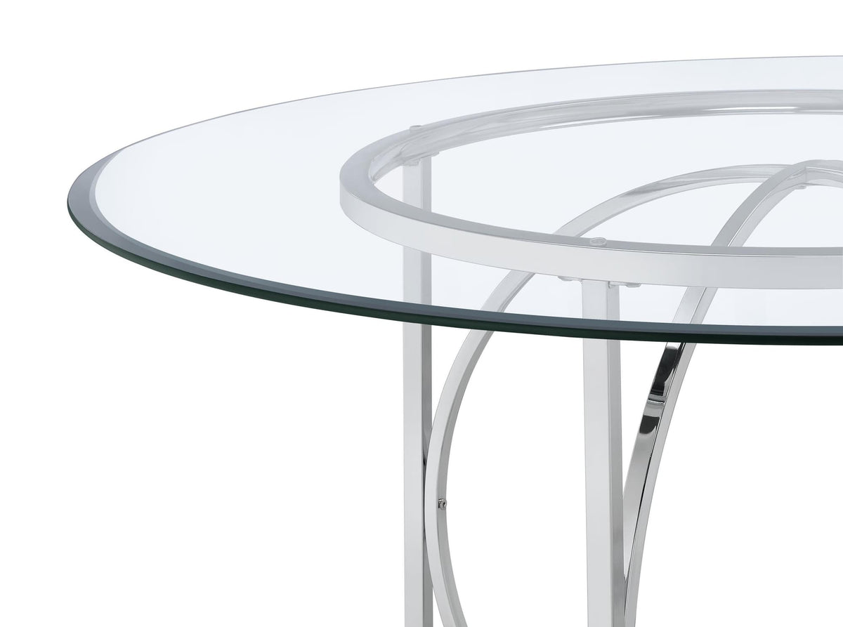 Levy 48-inch Round Glass Top Dining Table Chrome — product image 6