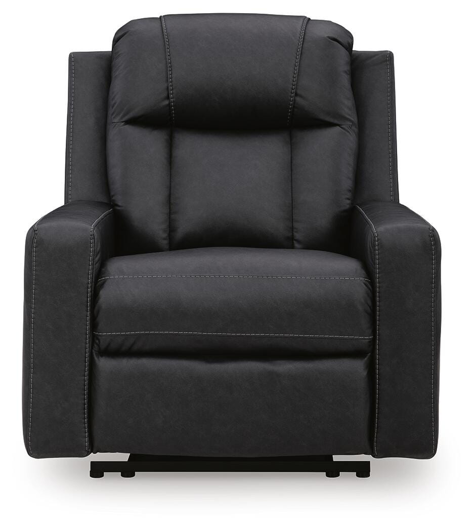 Mackmenville Carbon Faux Leather Recliner view 4