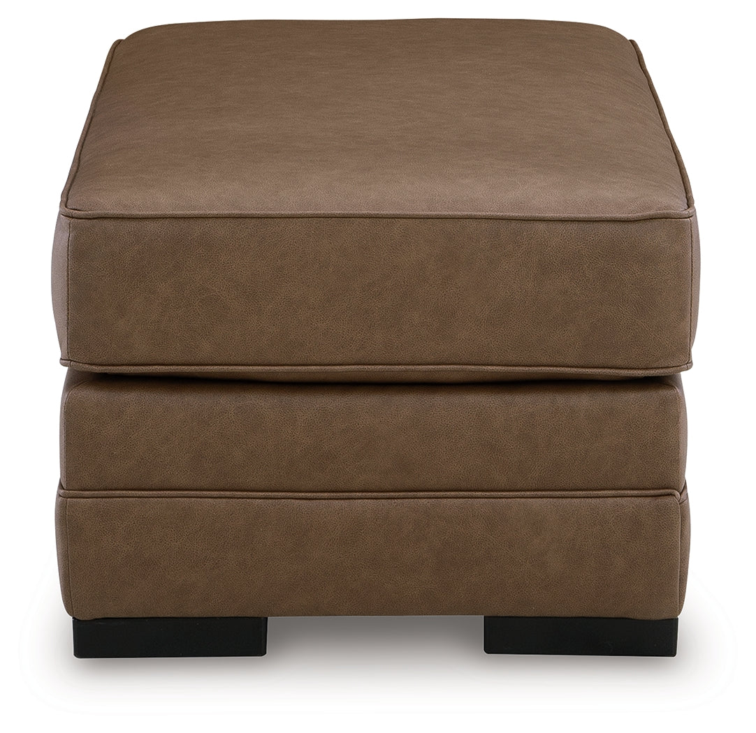 VillaCourt Caramel Faux Leather Ottoman