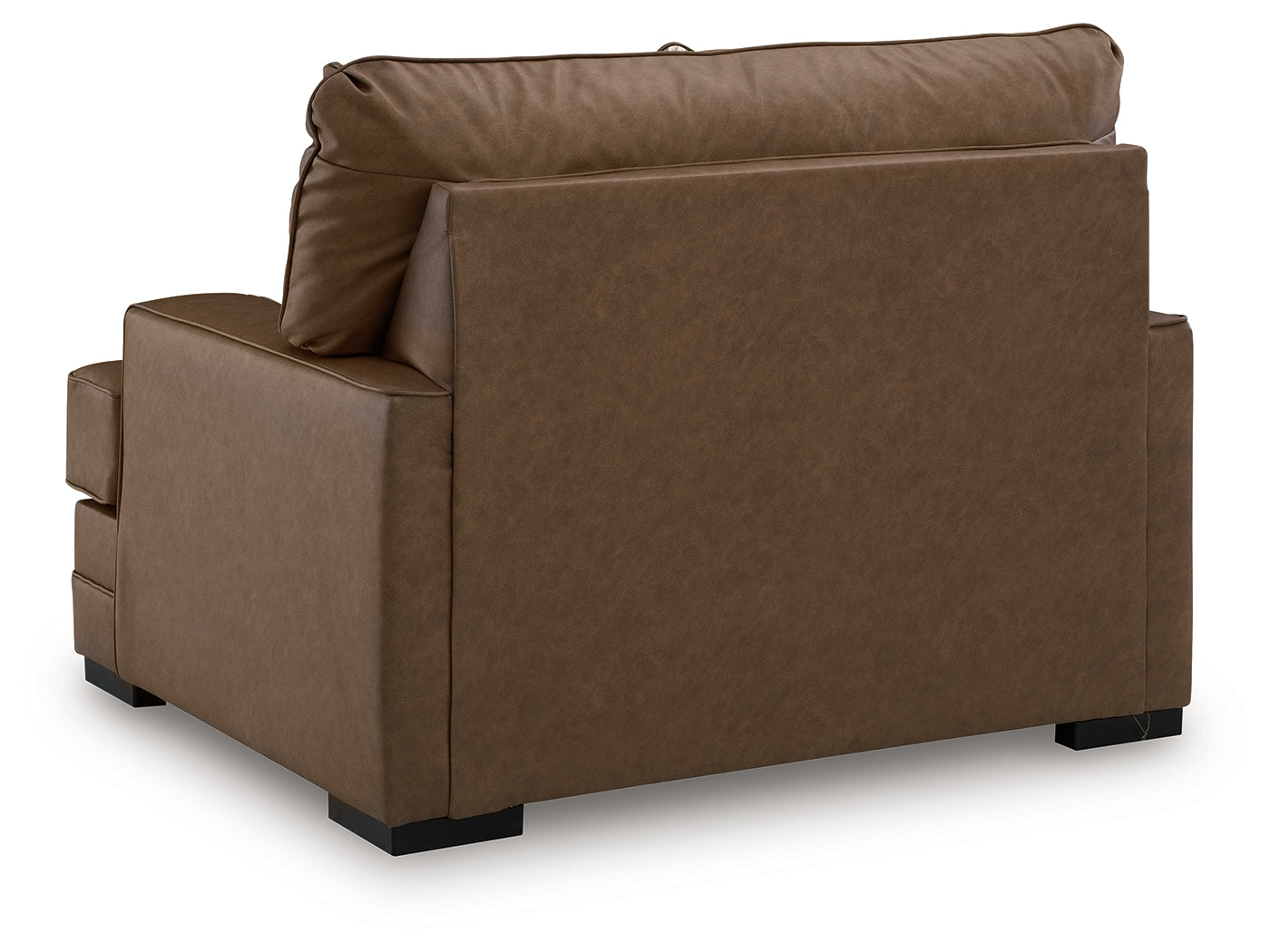 VillaCourt Caramel Faux Leather Oversized Chair