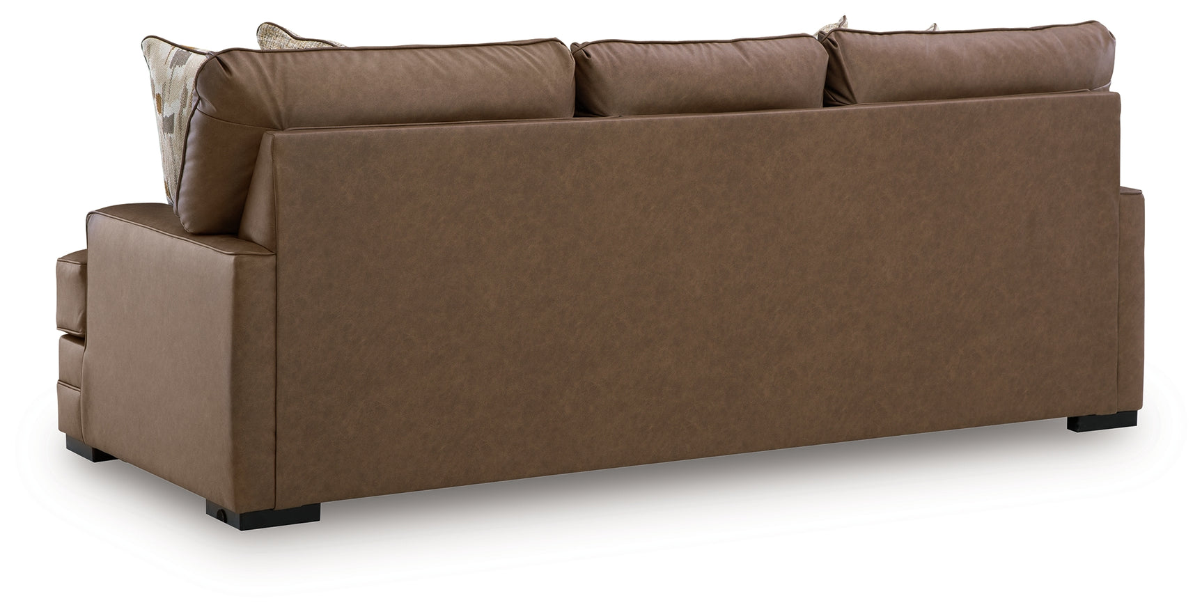 VillaCourt Caramel Faux Leather Sofa