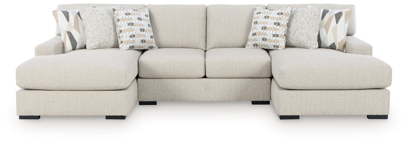 Laurelgrove Pebble Chenille,Performance Fabric,Next-Gen Nuvella™ 3-Piece Double Chaise Sectional