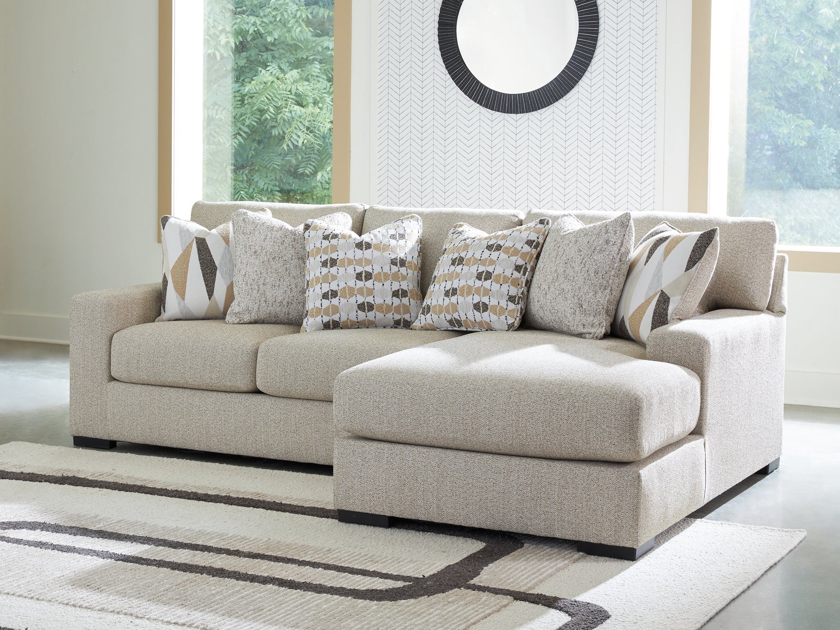 Laurelgrove Pebble Chenille,Performance Fabric,Next-Gen Nuvella™ 2-Piece Sectional Sofa Chaise