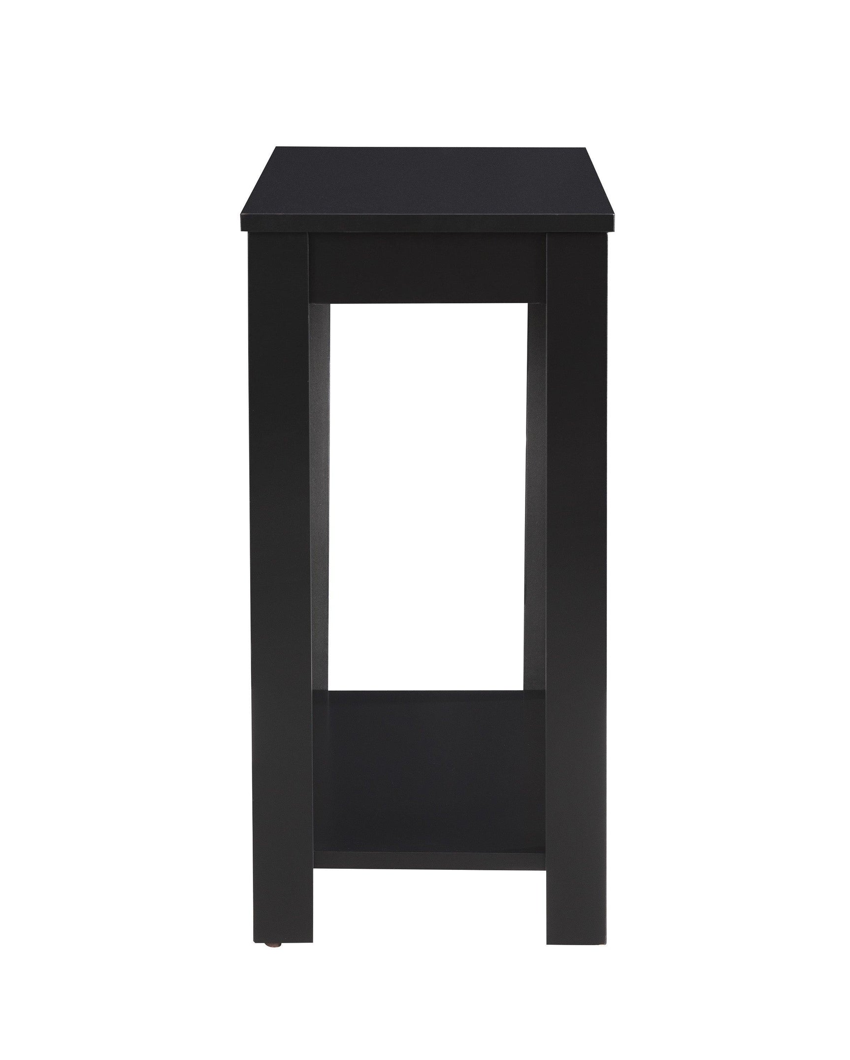 Pierce Black Modern Contemporary Solid Wood And Veneers Chairside Coffee Table - Ella Furniture