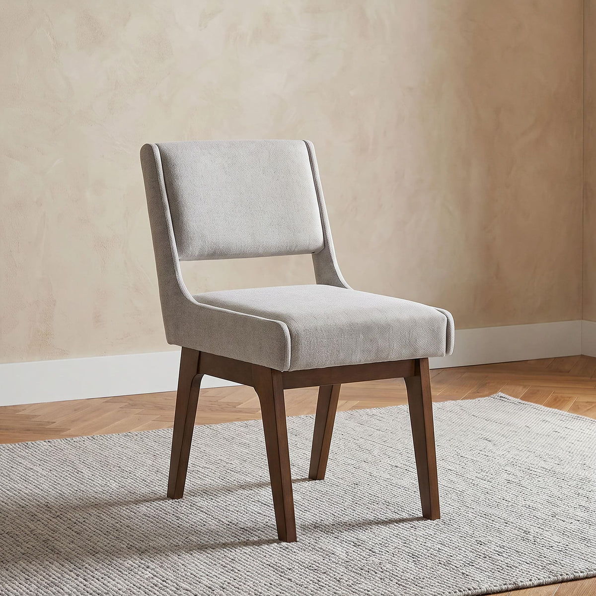 Galindo Light Grey Upholstered Dining Side Chair Set of 2 — product image 2