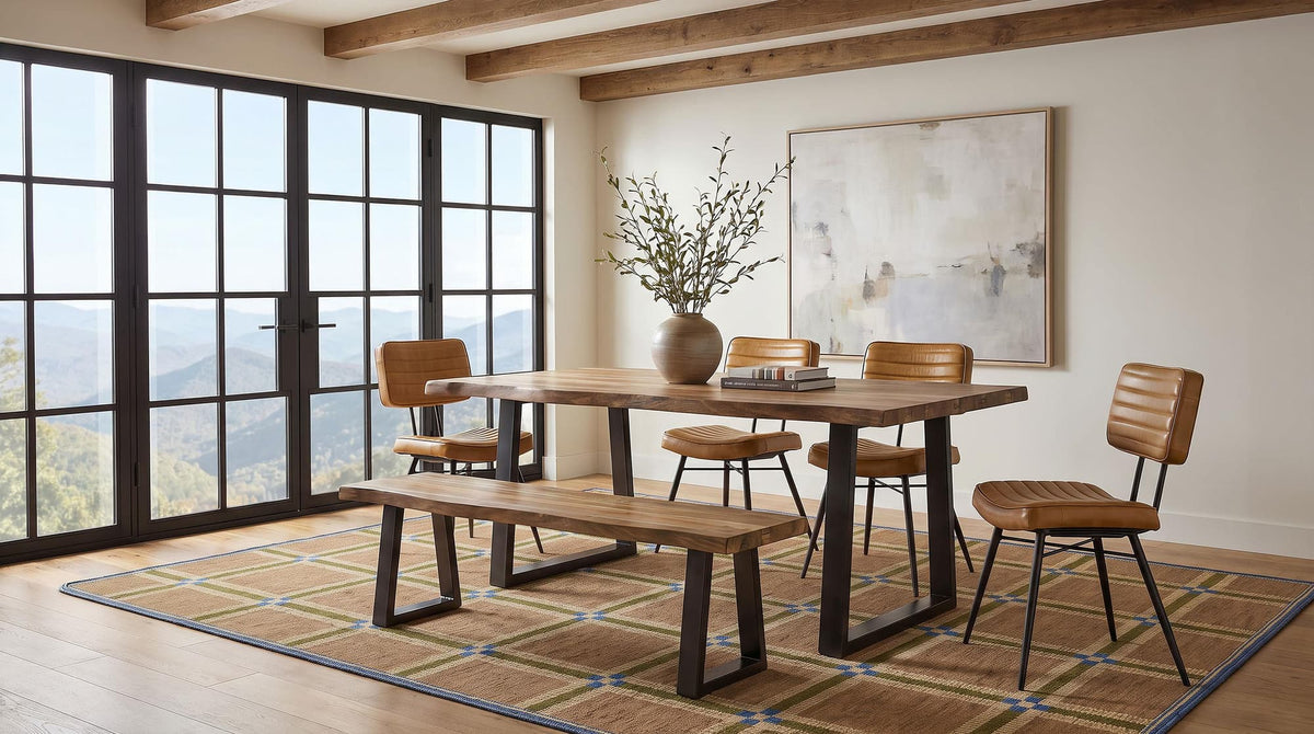 Selwyn 80-inch Live Edge Solid Wood Dining Table Light Sheesham — product image 7