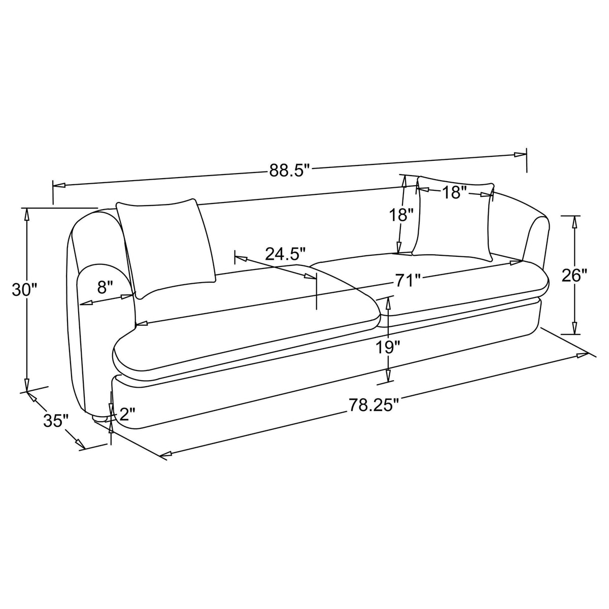 Delroy 3-Seat Stationary Sofa in Aubergine Polyester — product image 9