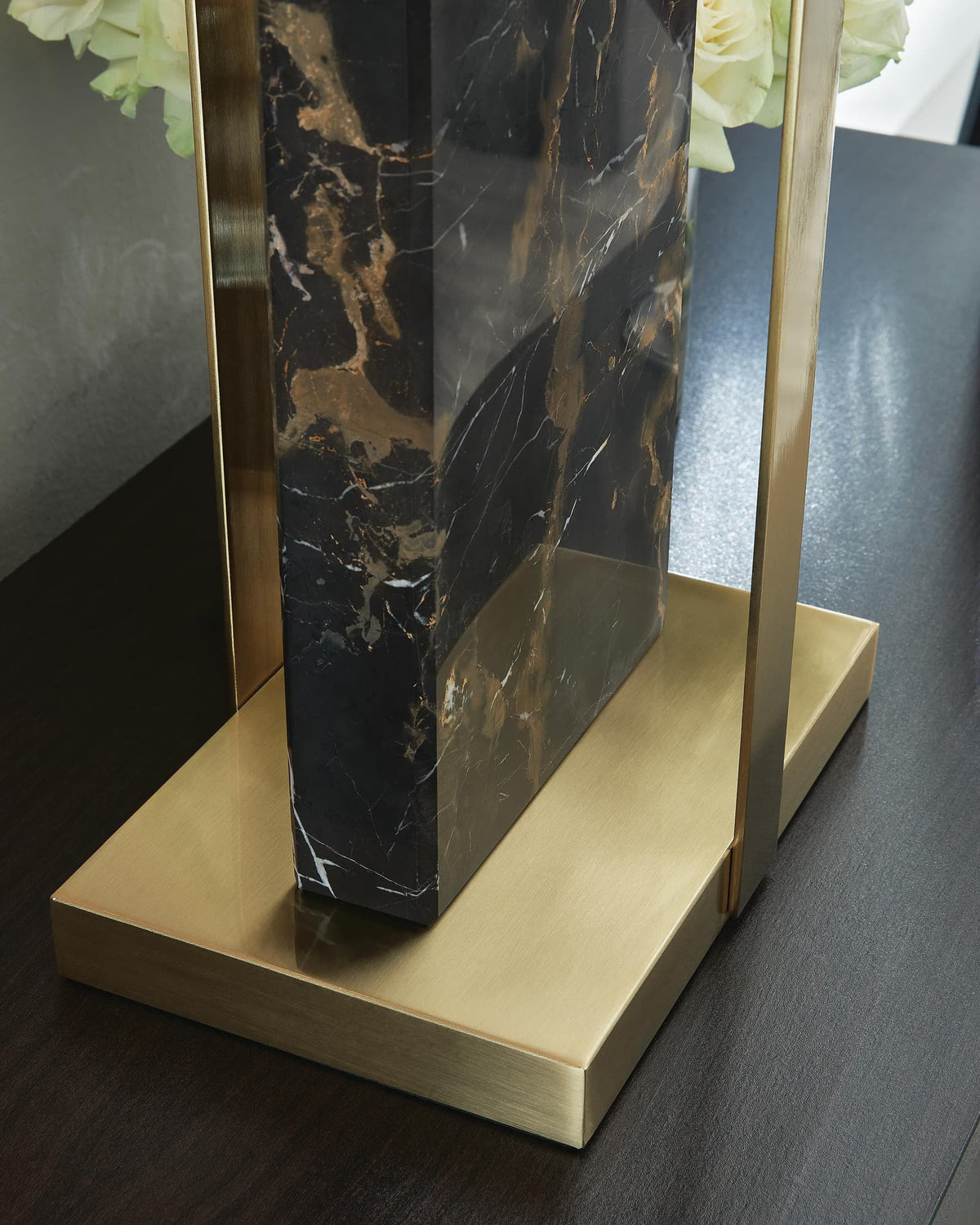 Neonish Black/Gold Finish Table Lamp — detail view