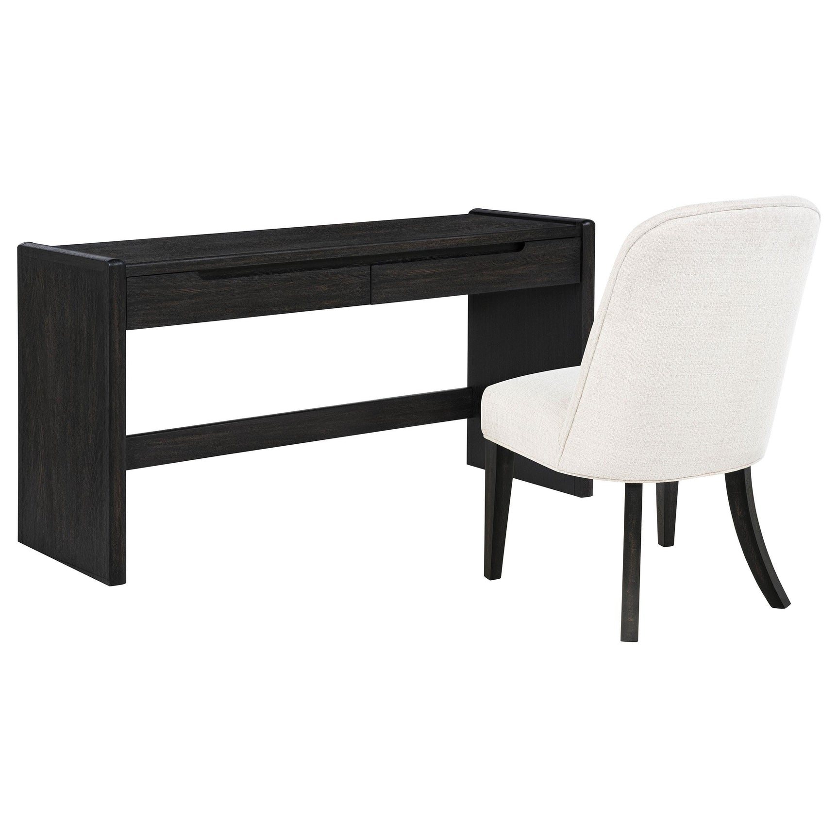 Leandro 2-drawer Home Office Writing Desk Burnished Black