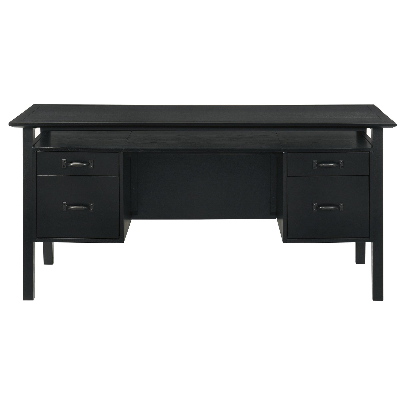 Goodson 64-inch 4-Drawer Double Pedestal Computer Desk Black