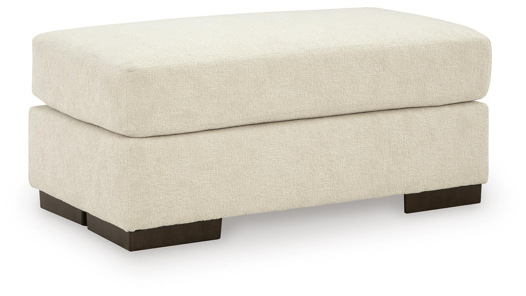 Jayne Park Sand Chenille Ottoman angled view