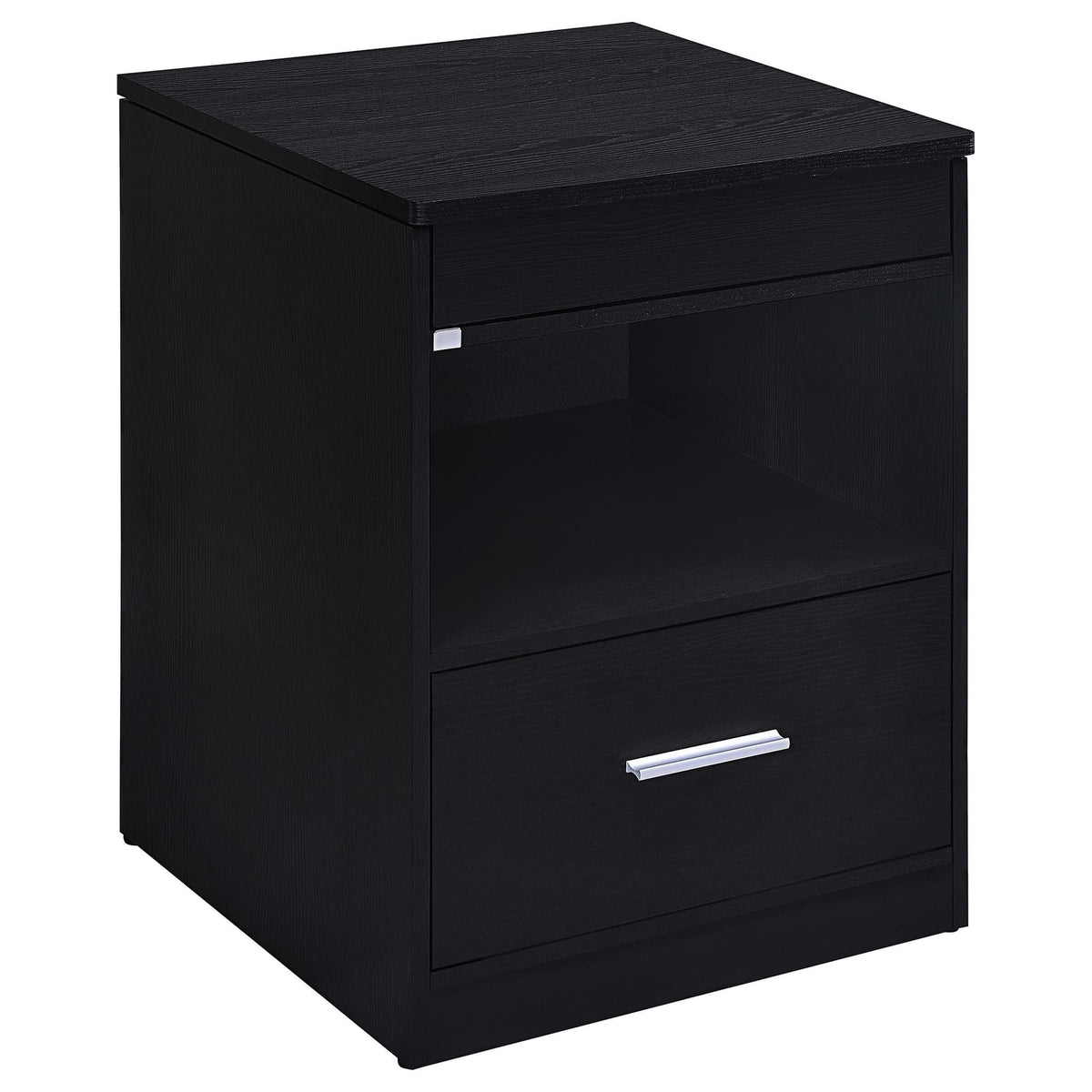 Fabre Black Ash 1-Drawer Extendable Top Nightstand — product view