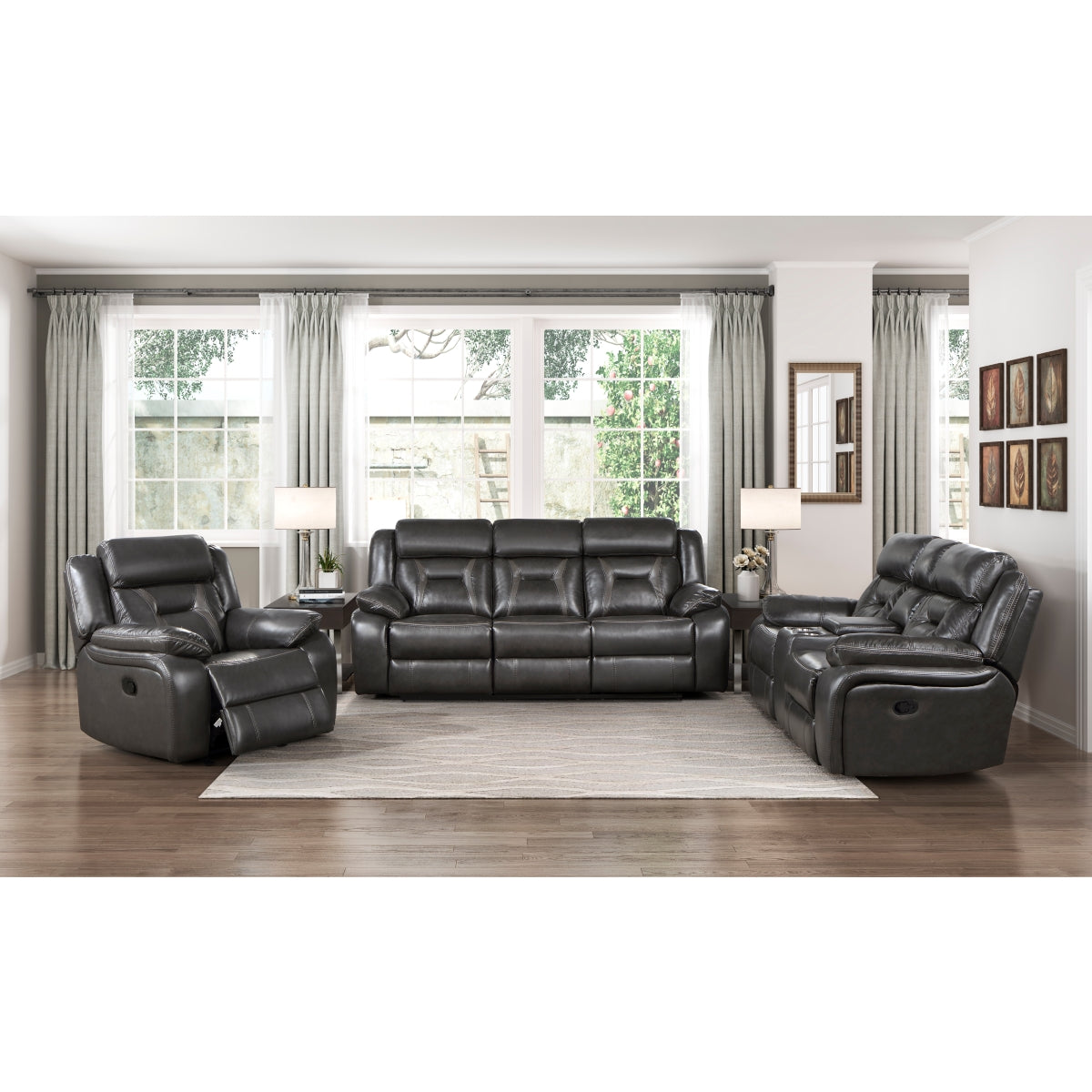 Amite Dark Gray Glider Recliner