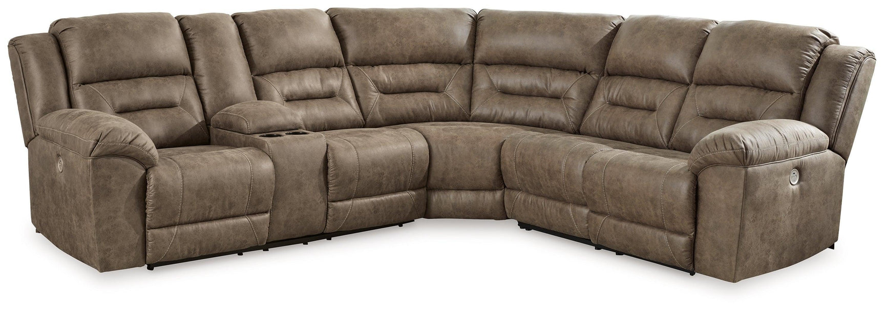 Ravenel Fossil Faux Leather 3-Piece Power Reclining Sectional