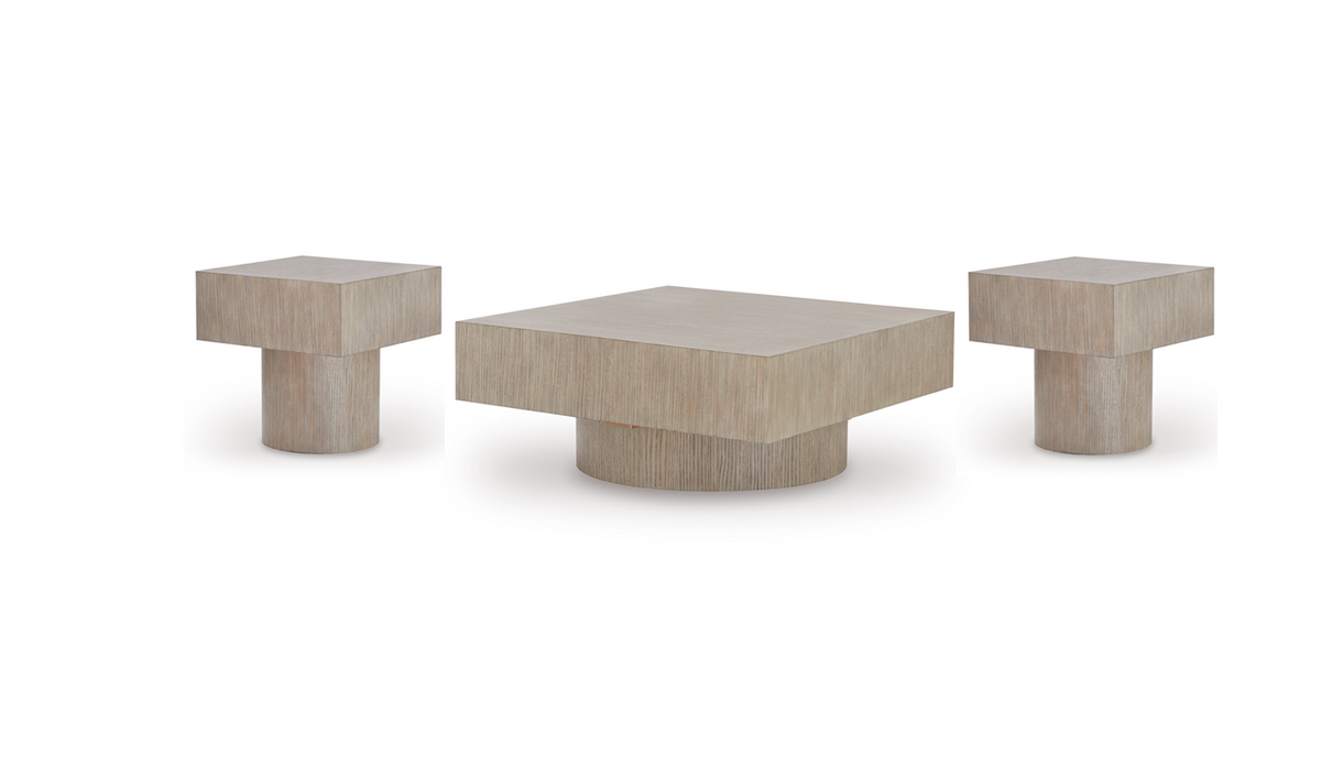Light Grayish Brown Coffee Table and End Table Set — product view