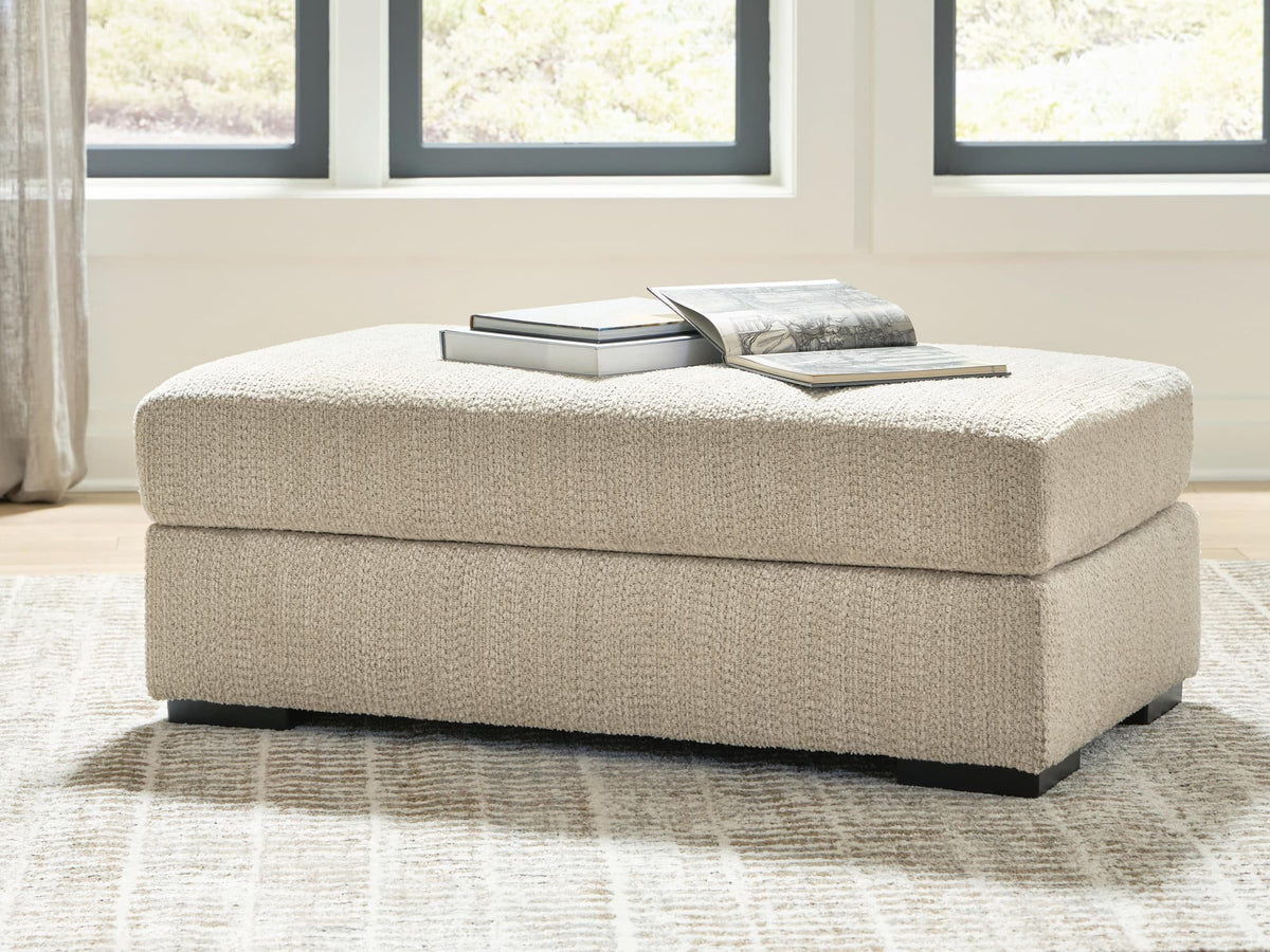 Lofwood Oatmeal Chenille Ottoman — product view