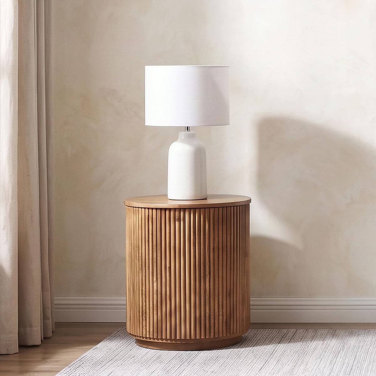 Coffey Round Mango Wood End Table Light Brown — product image 2