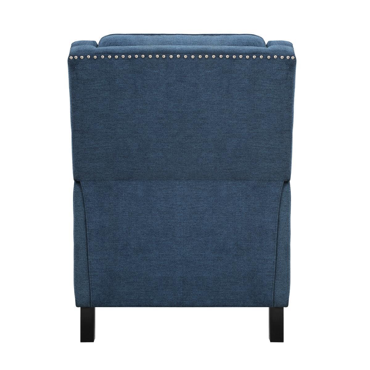 Banks Blue Contemporary Solid Wood And Plywood Textured Fabric Upholstery Recliners - Ella Furniture