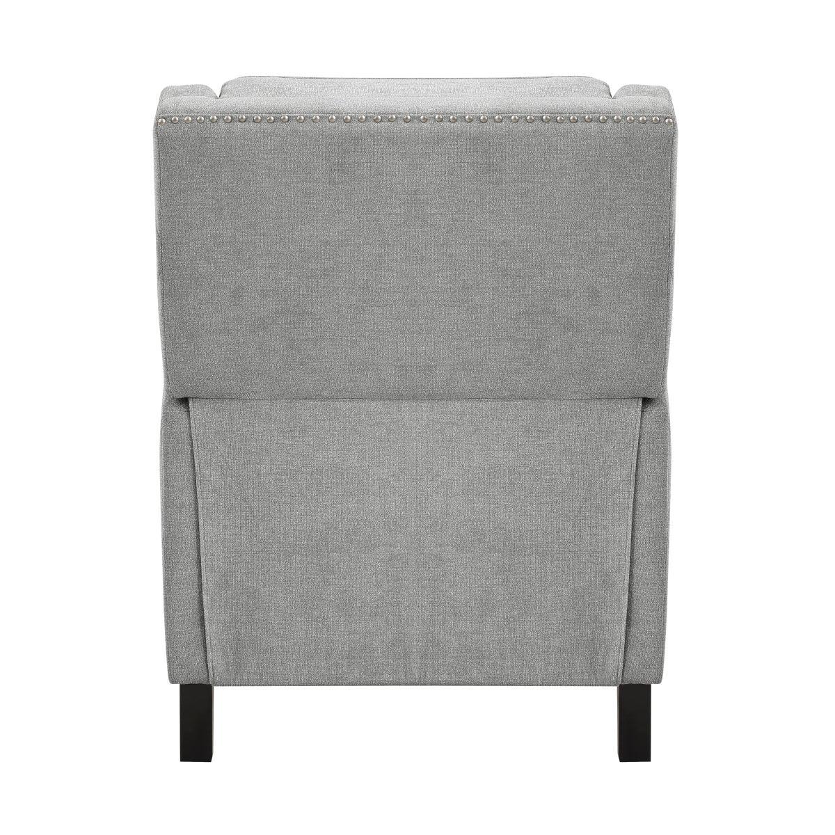 Banks Gray Contemporary Solid Wood And Plywood Textured Fabric Upholstery Recliners - Ella Furniture