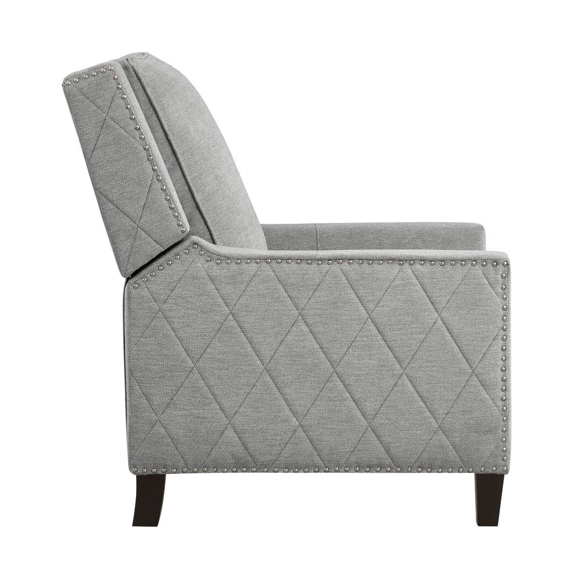 Banks Gray Contemporary Solid Wood And Plywood Textured Fabric Upholstery Recliners - Ella Furniture