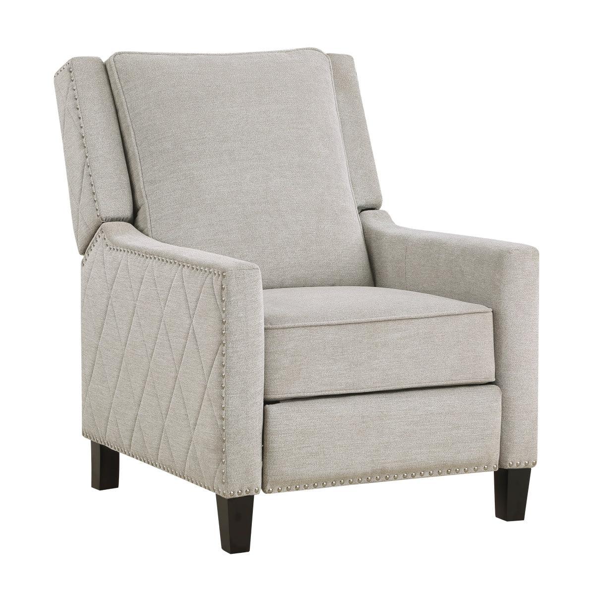 Banks Sand Contemporary Solid Wood And Plywood Textured Fabric Upholstery Recliners - Ella Furniture