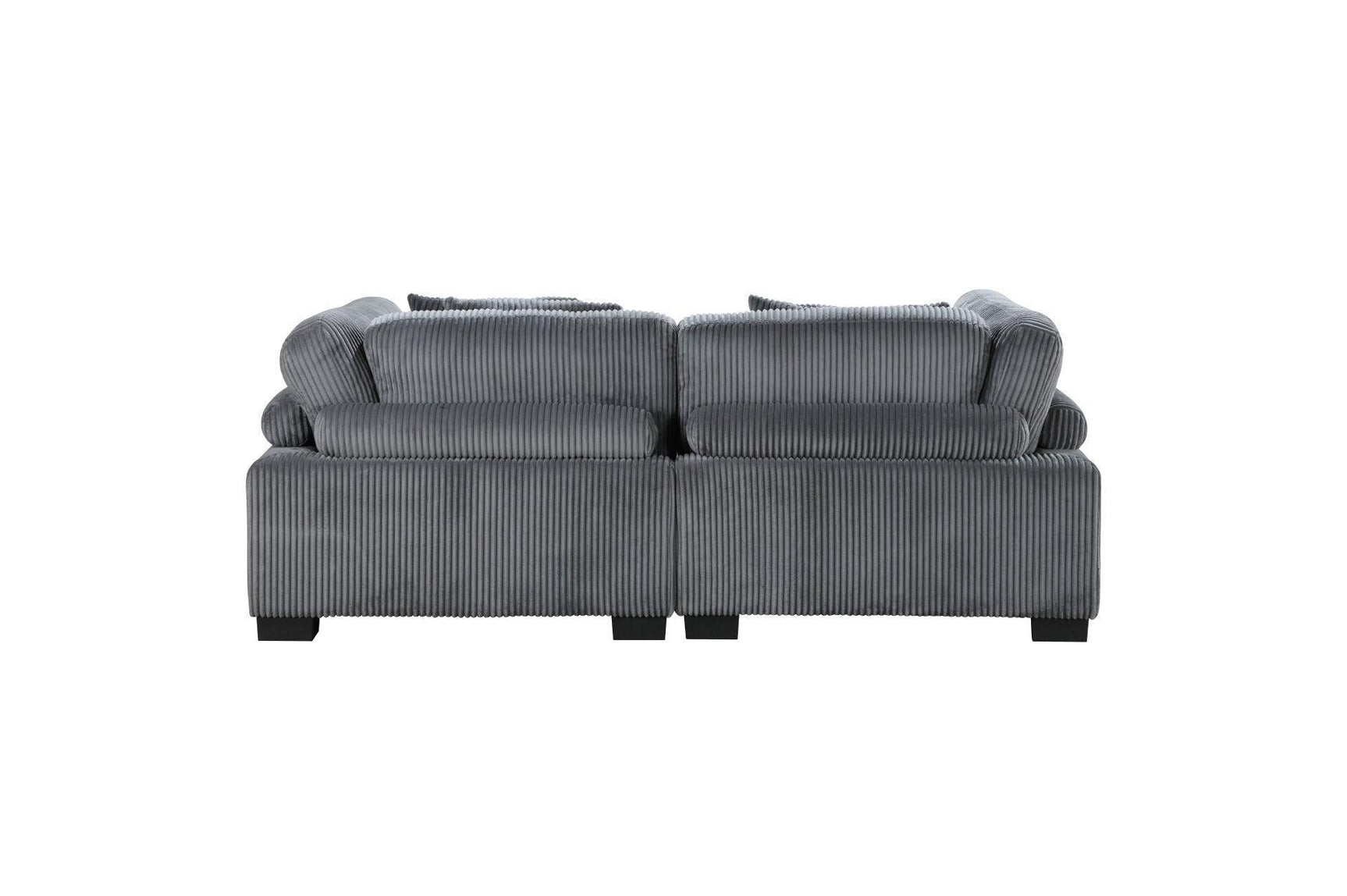 Traverse Gray Cordugoy Fabric Sectional Set