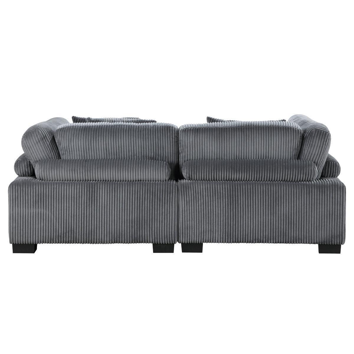 Traverse Gray Cordugoy Fabric Loveseat