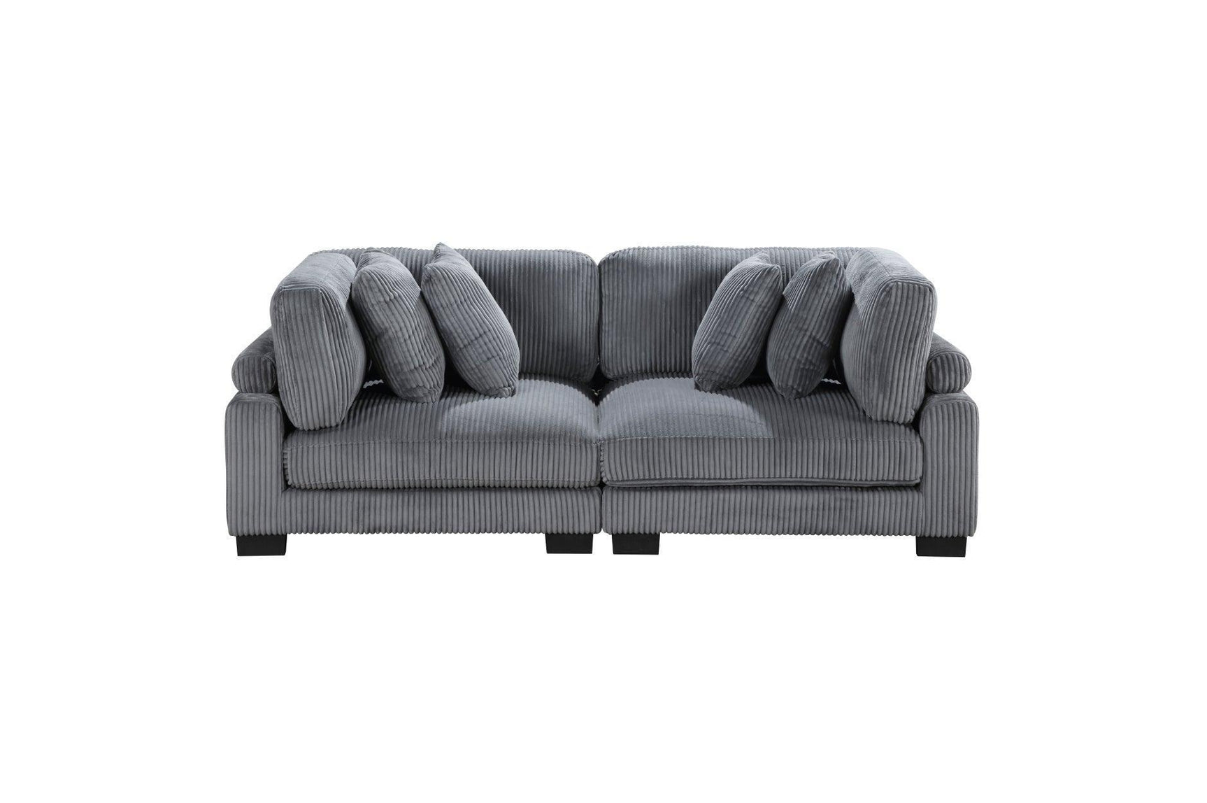 Traverse Gray Cordugoy Fabric Sectional Set
