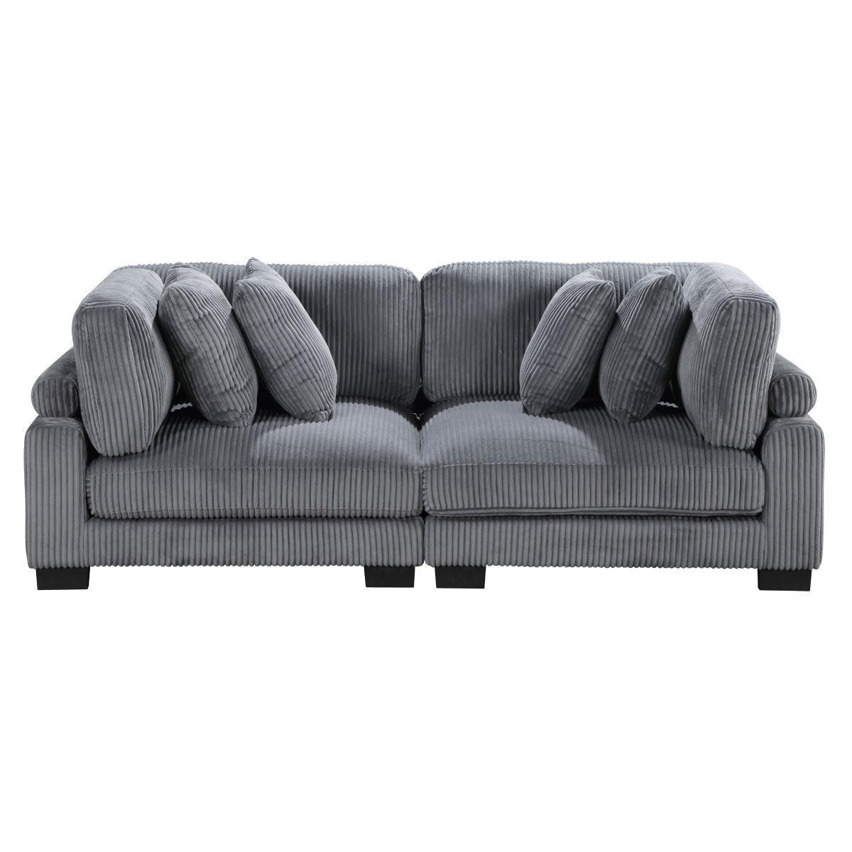 Traverse Gray Cordugoy Fabric Loveseat