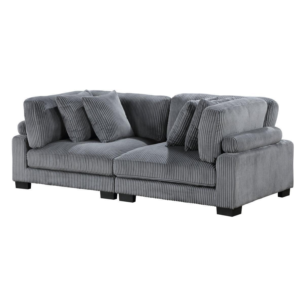Traverse Gray Cordugoy Fabric Loveseat
