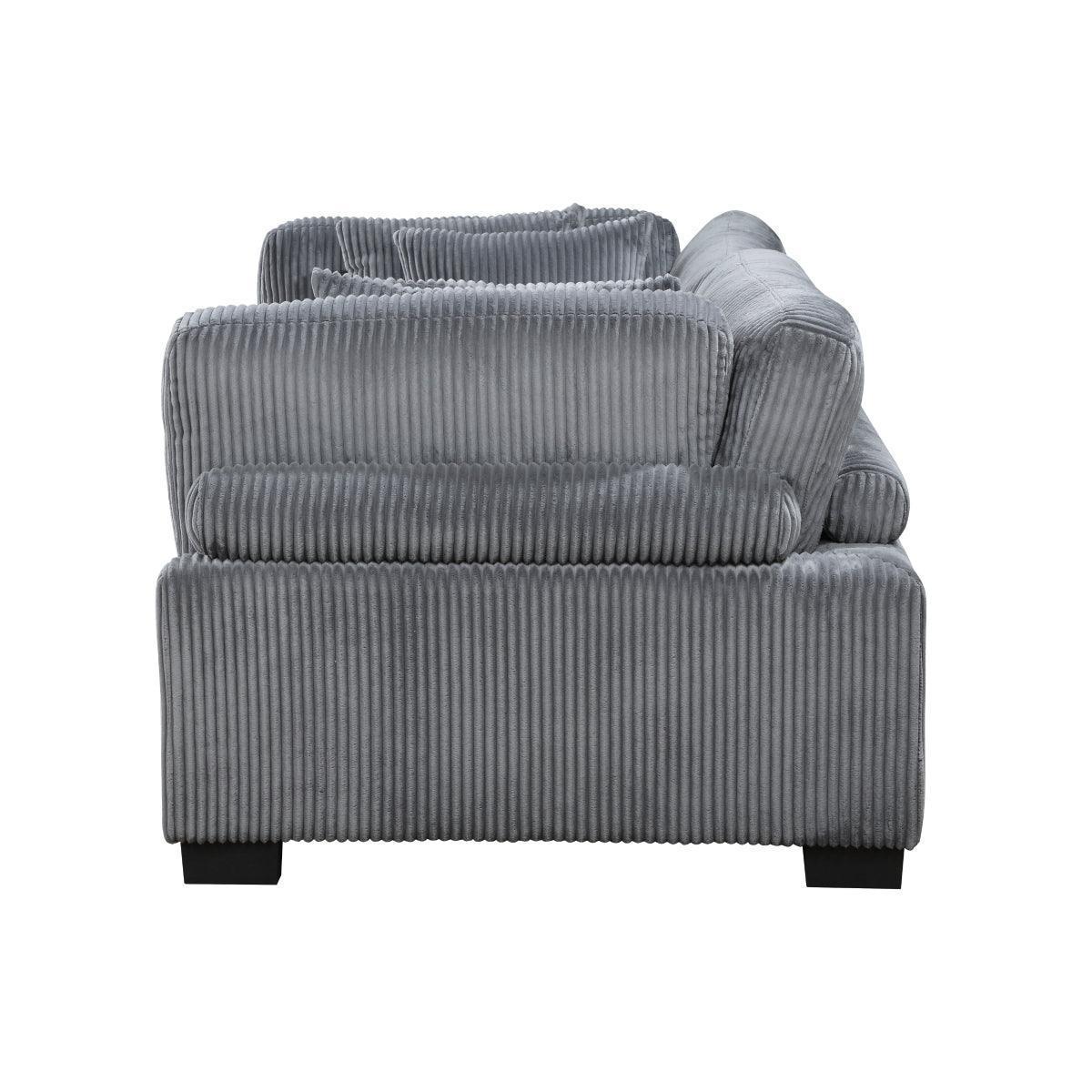 Traverse Gray Cordugoy Fabric Loveseat