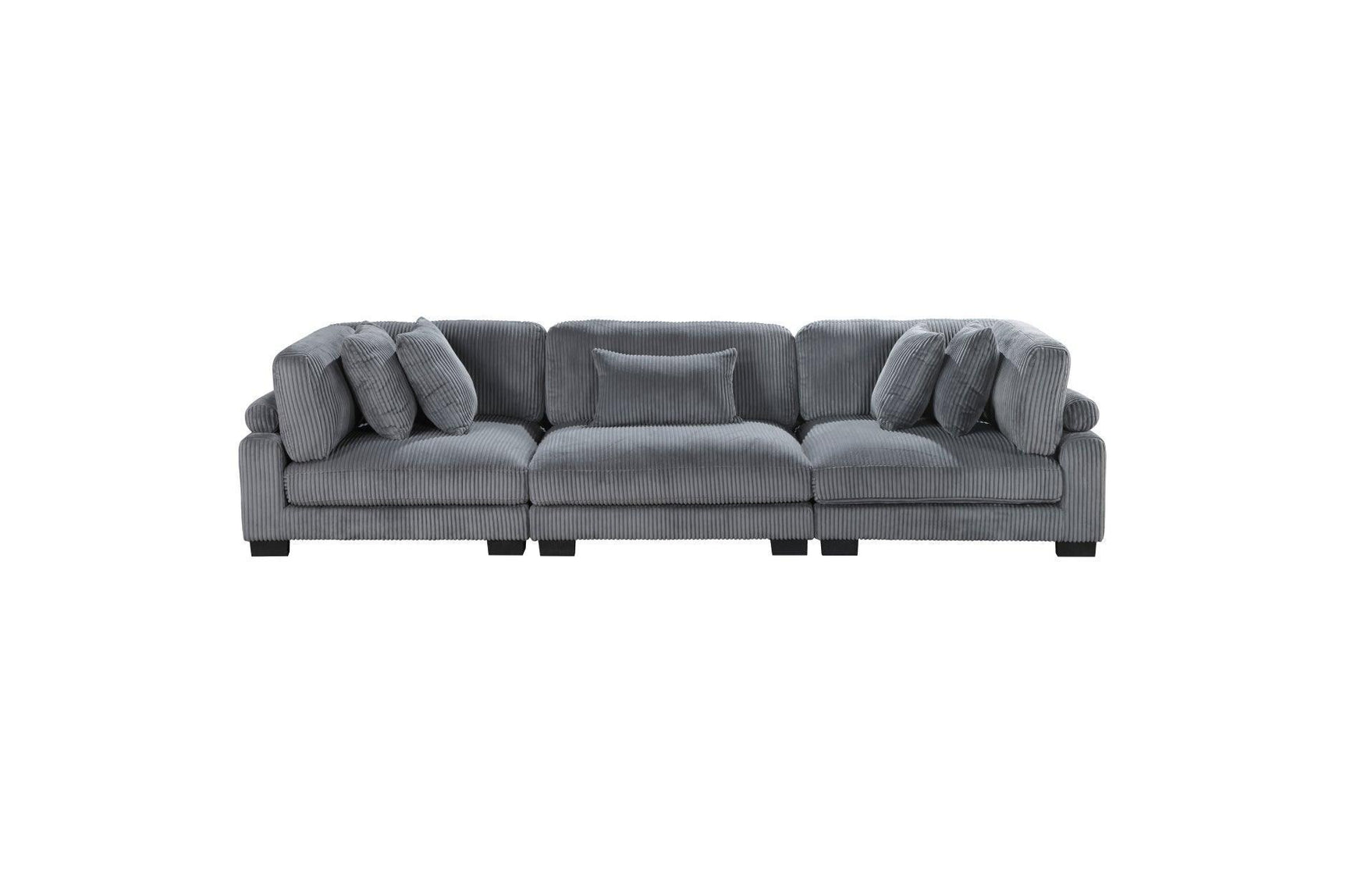 Traverse Gray Cordugoy Fabric Sectional Set