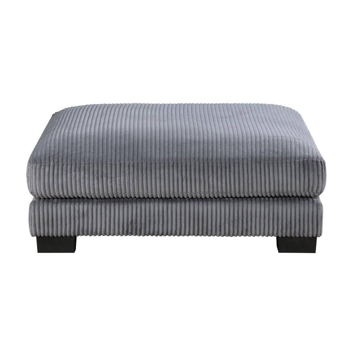 Traverse Gray Cordugoy Fabric Ottoman