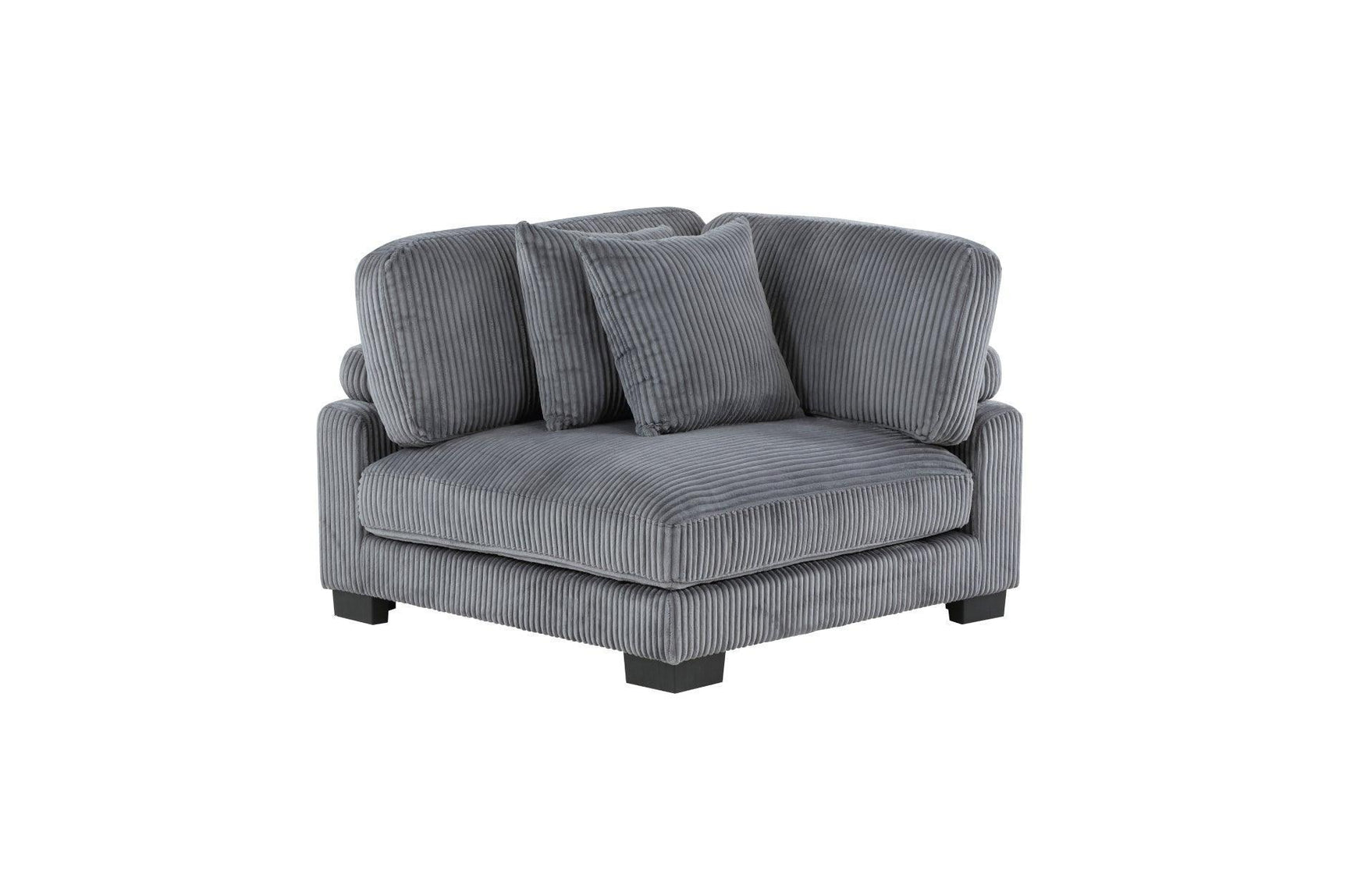Traverse Gray Cordugoy Fabric Sectional Set
