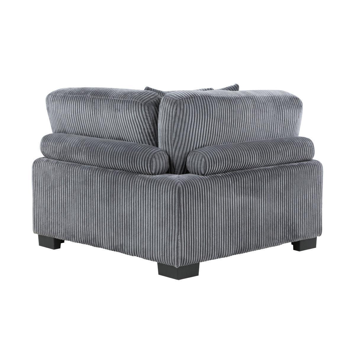 Traverse Gray Cordugoy Fabric Loveseat