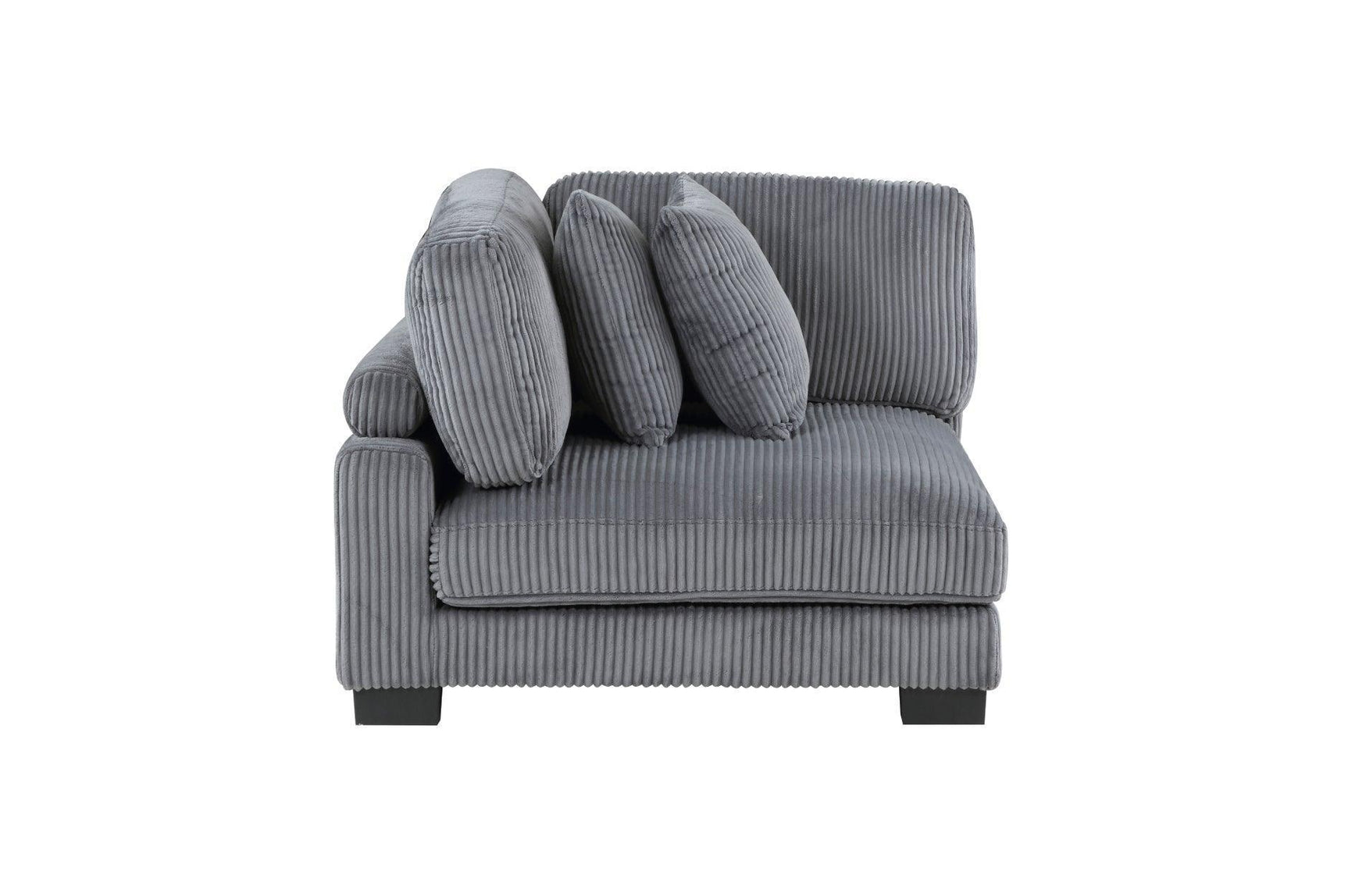 Traverse Gray Cordugoy Fabric Sectional Set