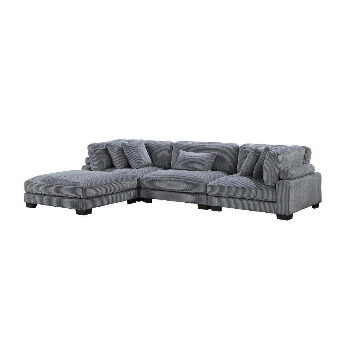 Traverse Gray Cordugoy Fabric Sectional