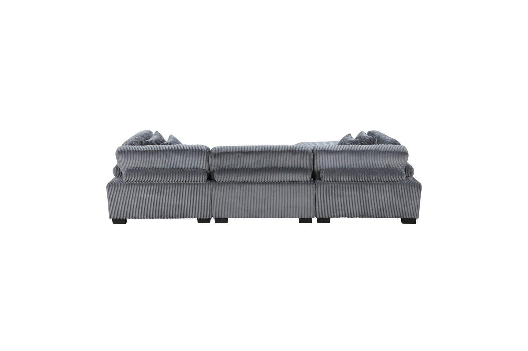 Traverse Gray Cordugoy Fabric Sectional Set