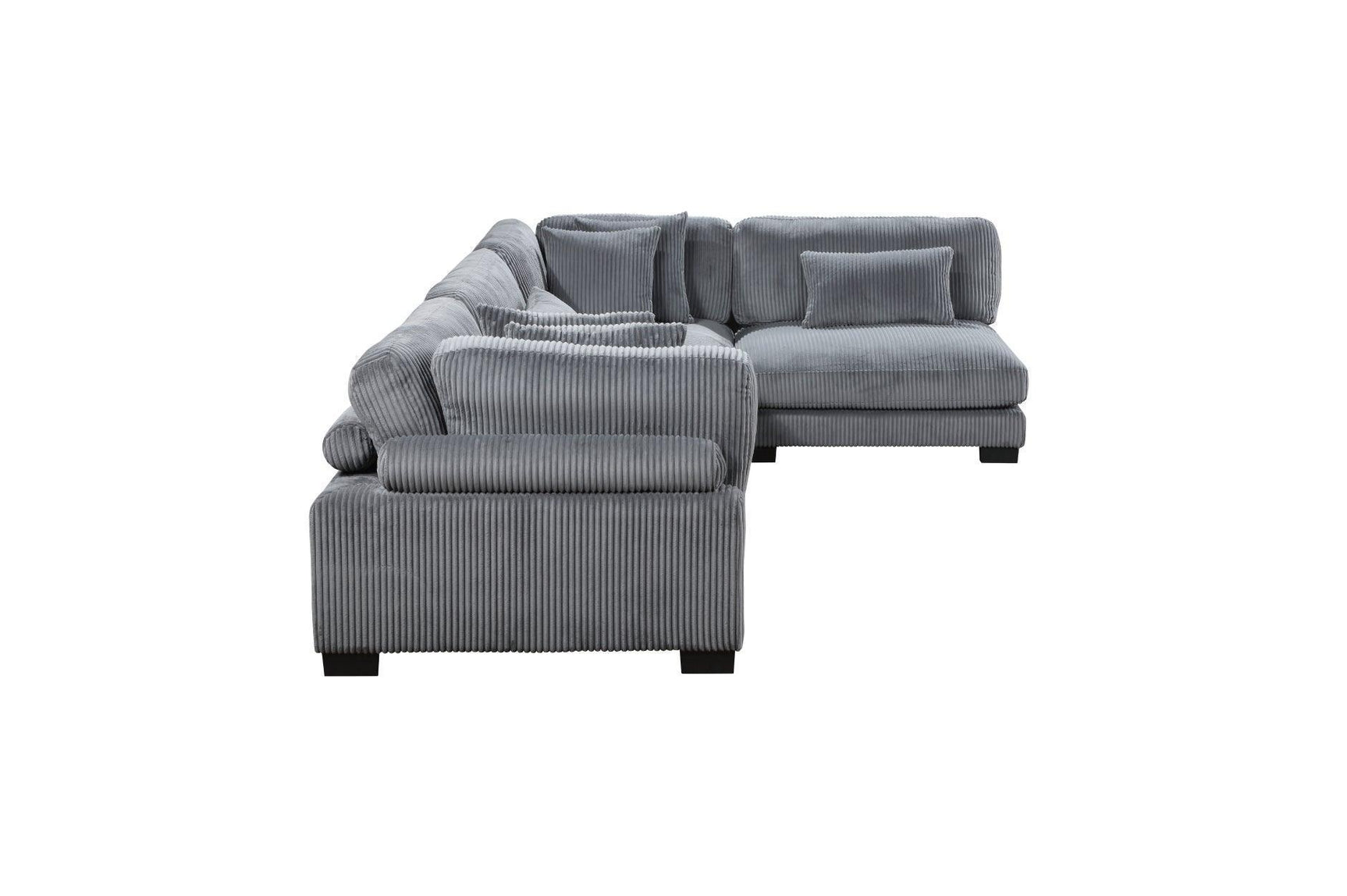 Traverse Gray Cordugoy Fabric Sectional Set