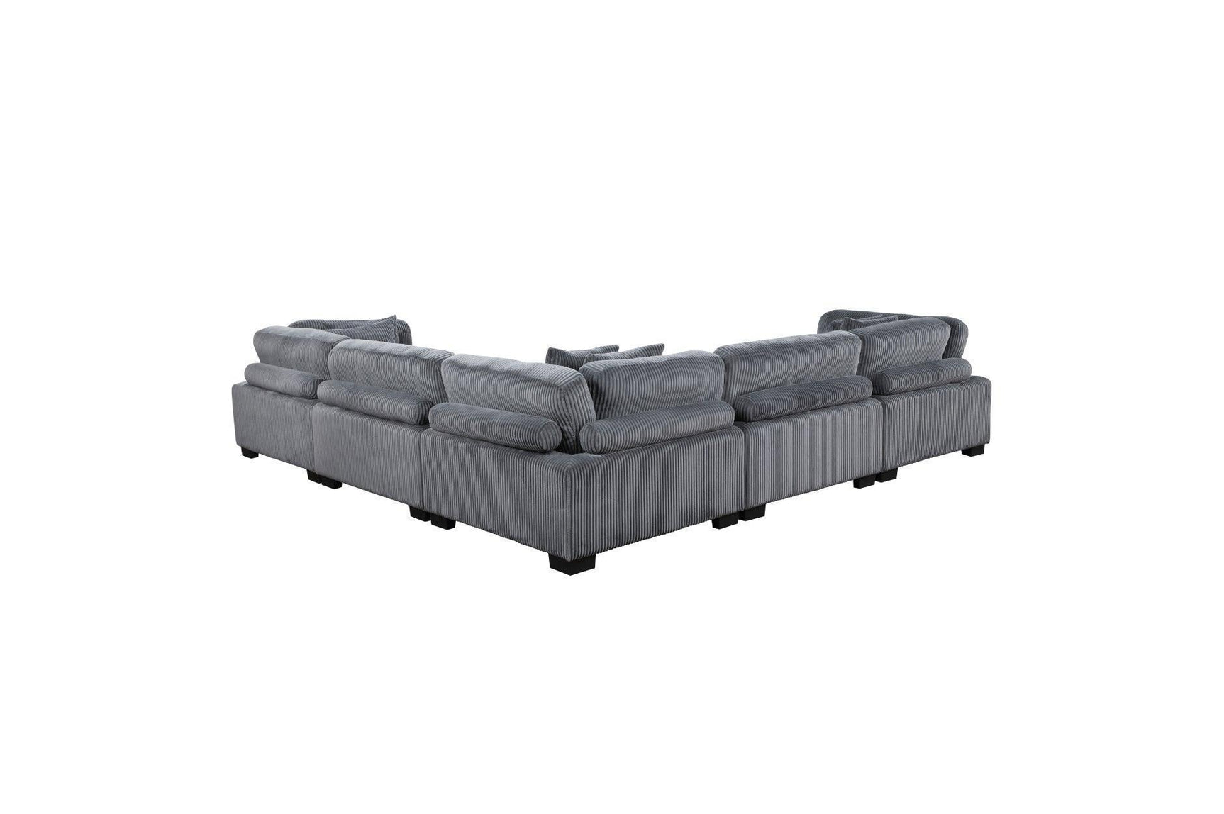 Traverse Gray Cordugoy Fabric Sectional Set