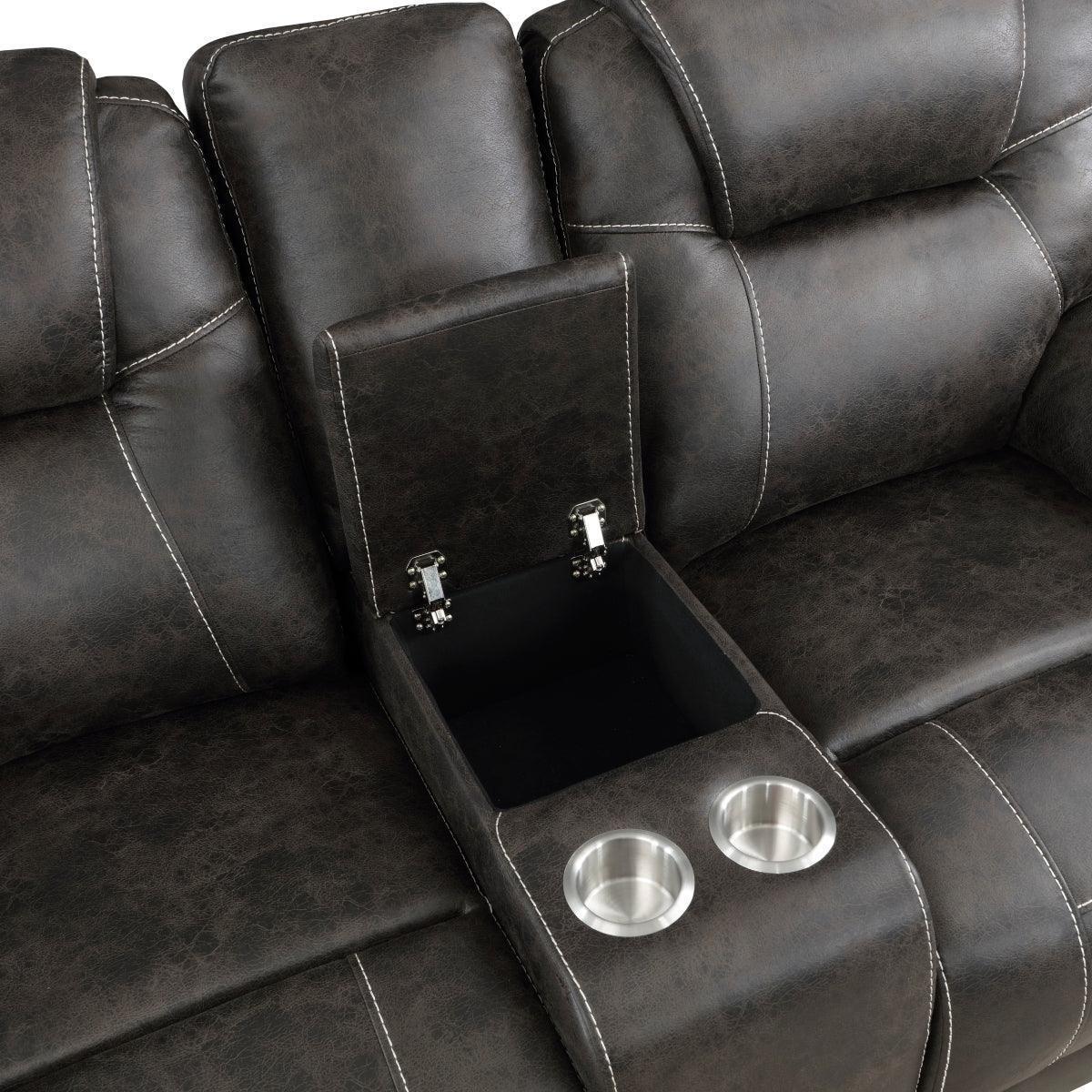 Gainesville Choclate Hued Reclining Loveseat