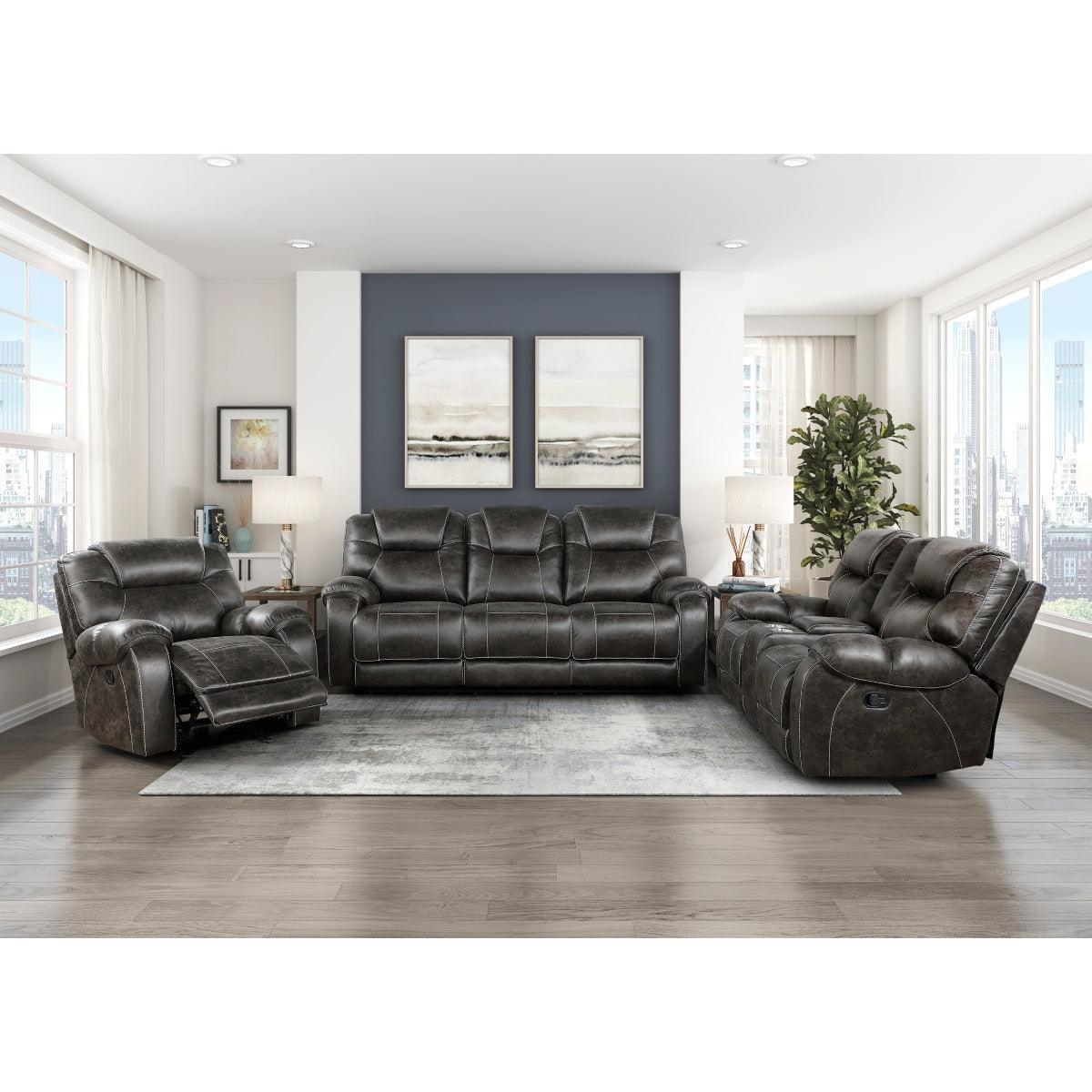 Gainesville Choclate Hued Reclining Loveseat