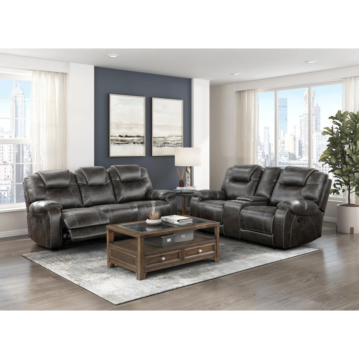 Gainesville Choclate Hued Reclining Loveseat