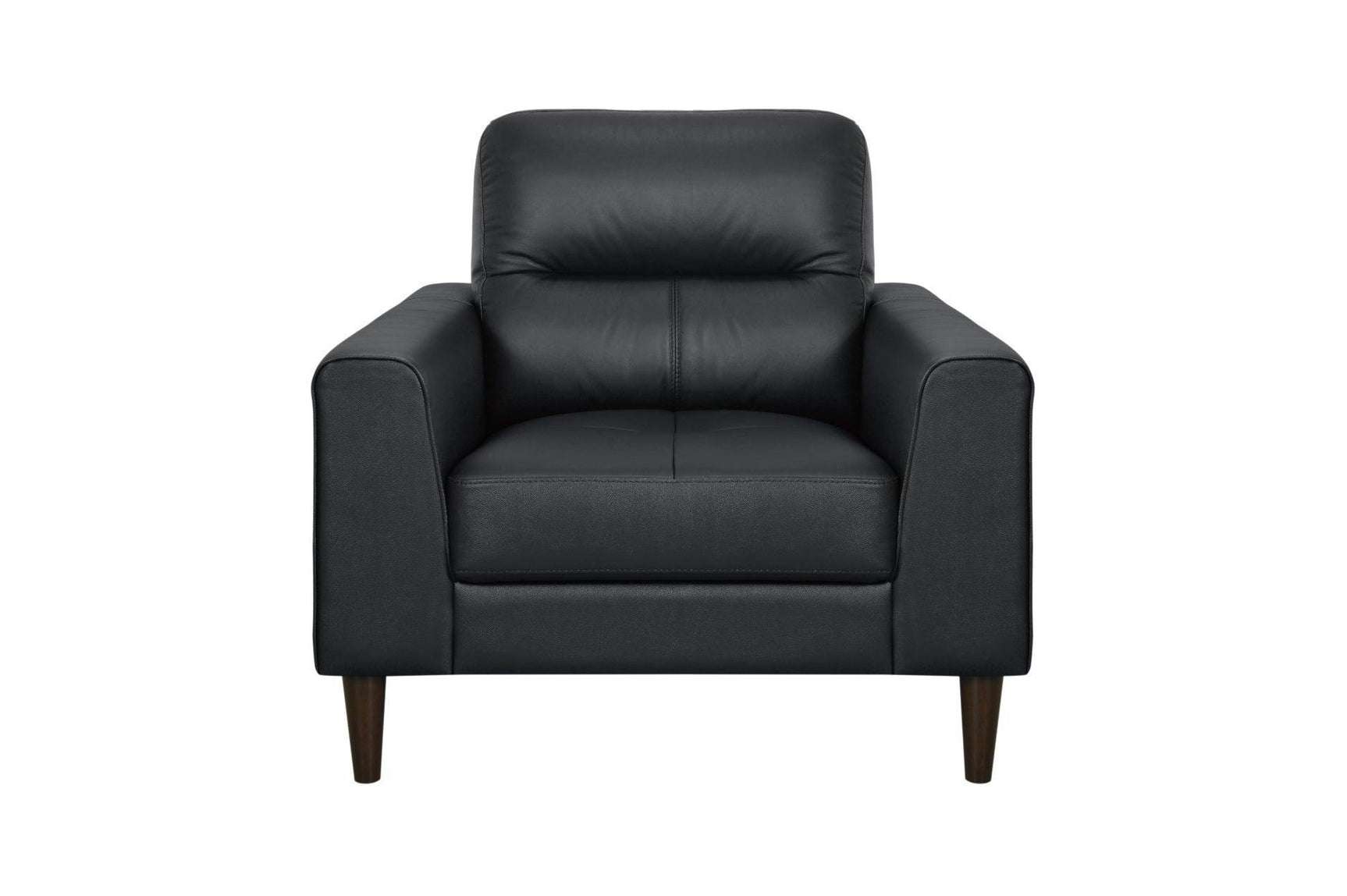 Lewes Black Leather Living Room Set