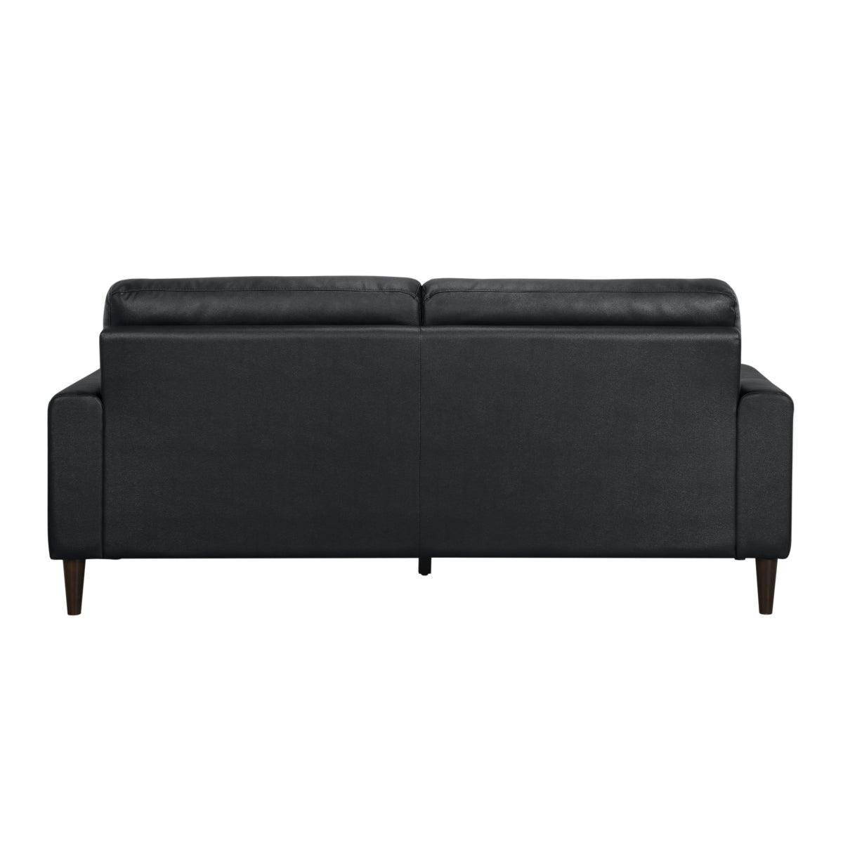 Lewes Black Leather Sofa