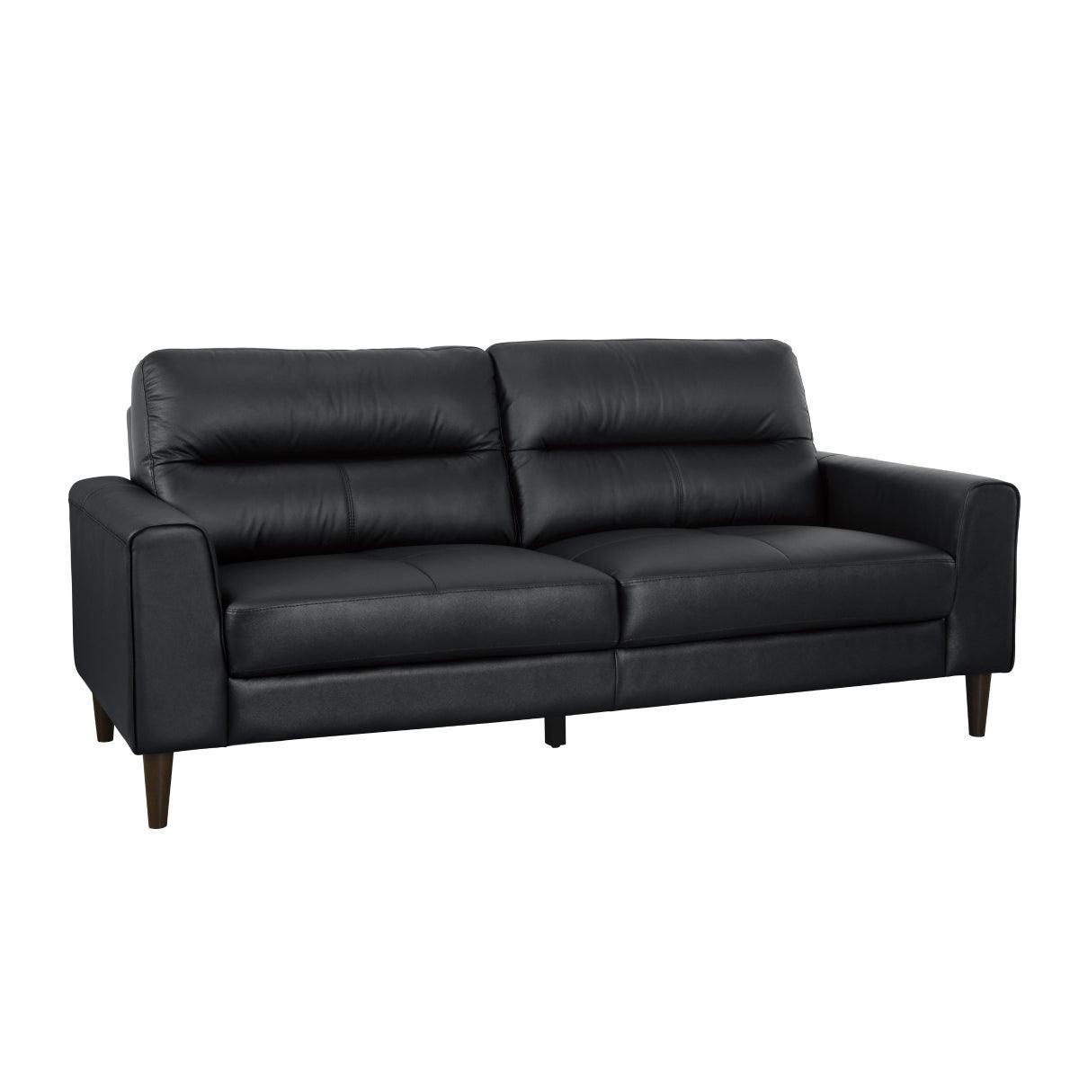 Lewes Black Leather Sofa