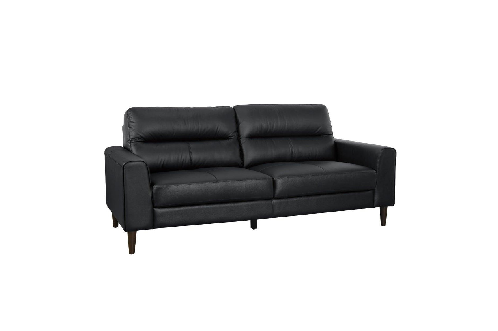 Lewes Black Leather Living Room Set