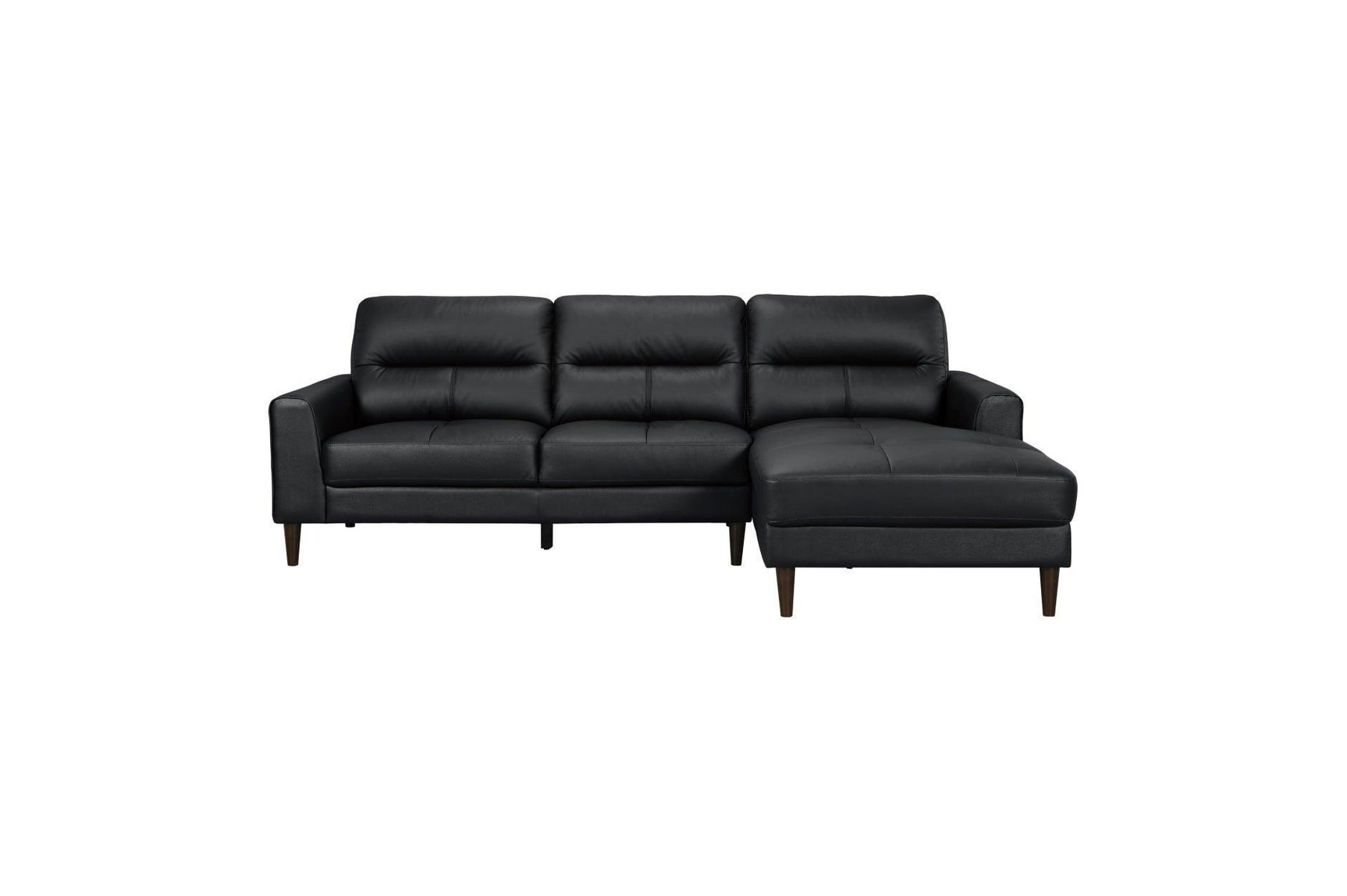 Lewes Black Leather Sectional