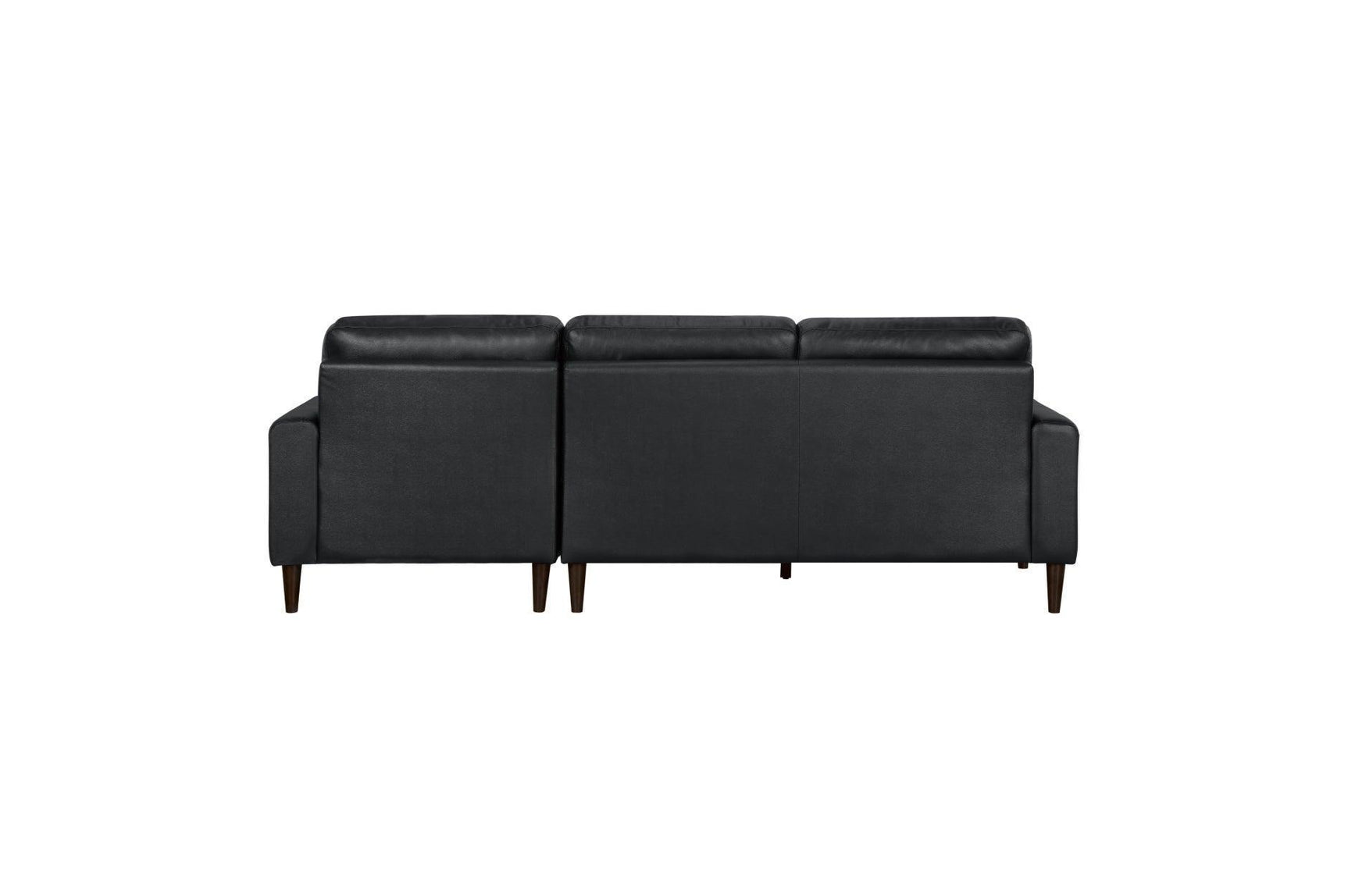 Lewes Black Leather Sectional